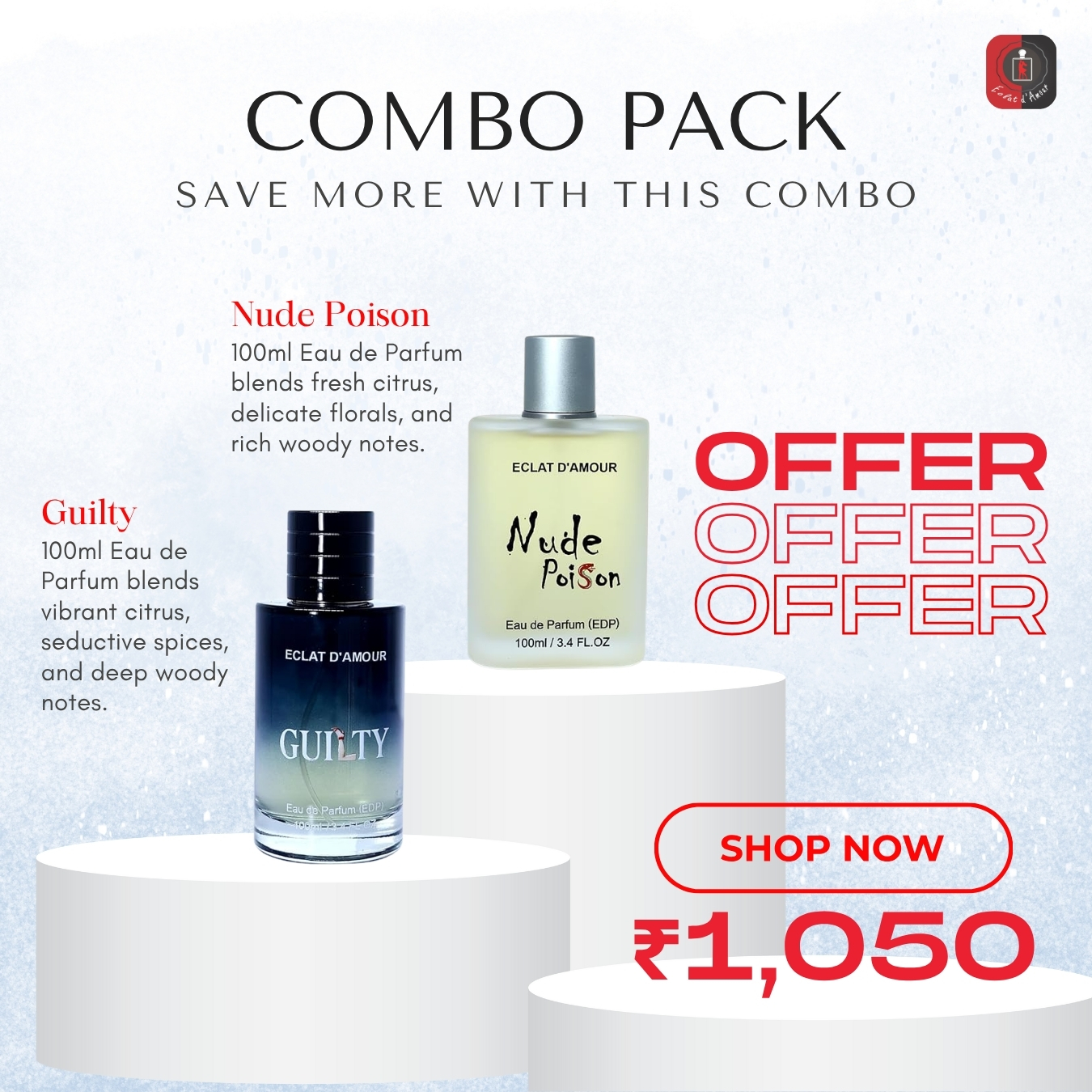 Guilty + Nude Poison (2 x 100ml) – Long‑Lasting Unisex EDP Duo