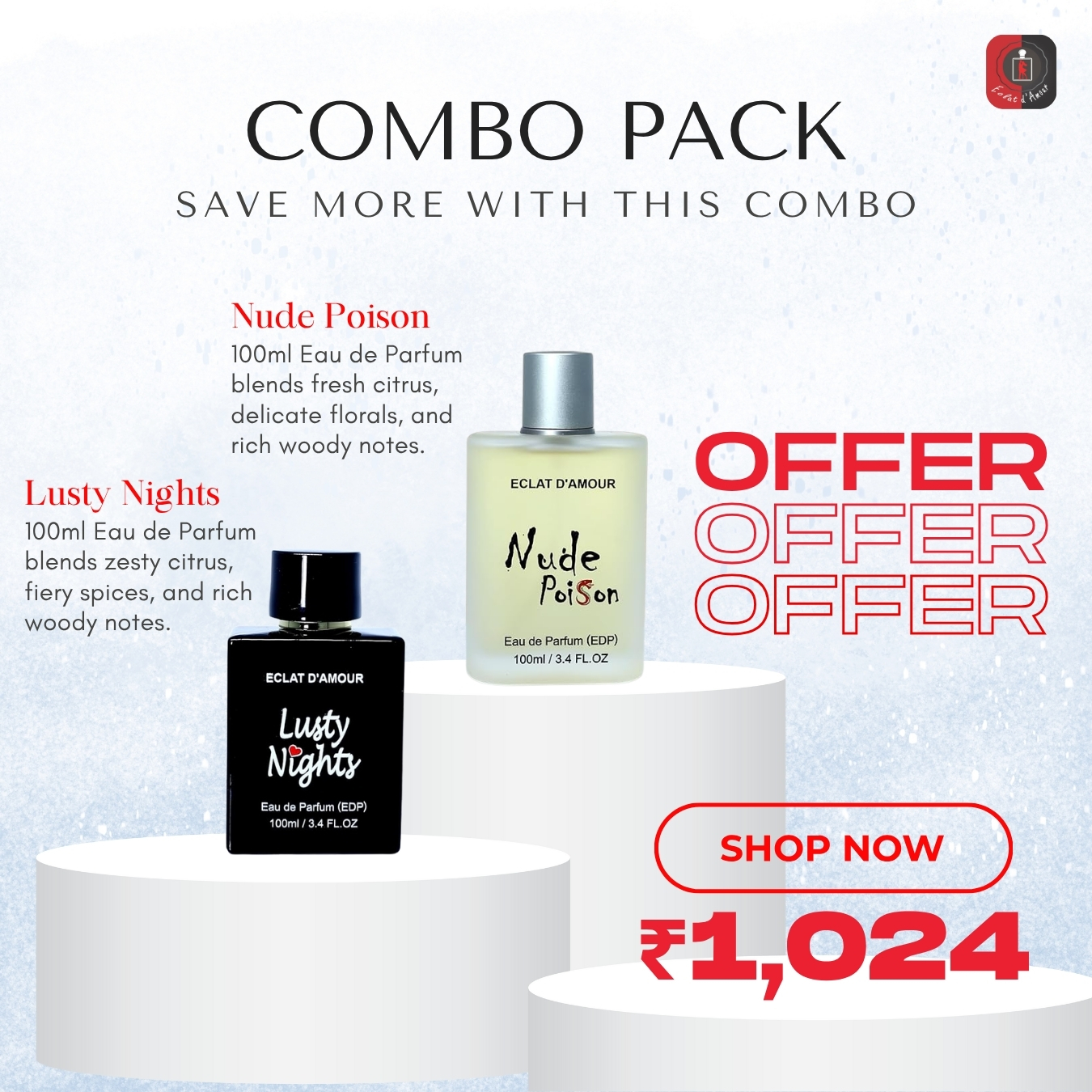 Nude Poison + Lusty Nights (2 x 100ml) – Long‑Lasting Unisex