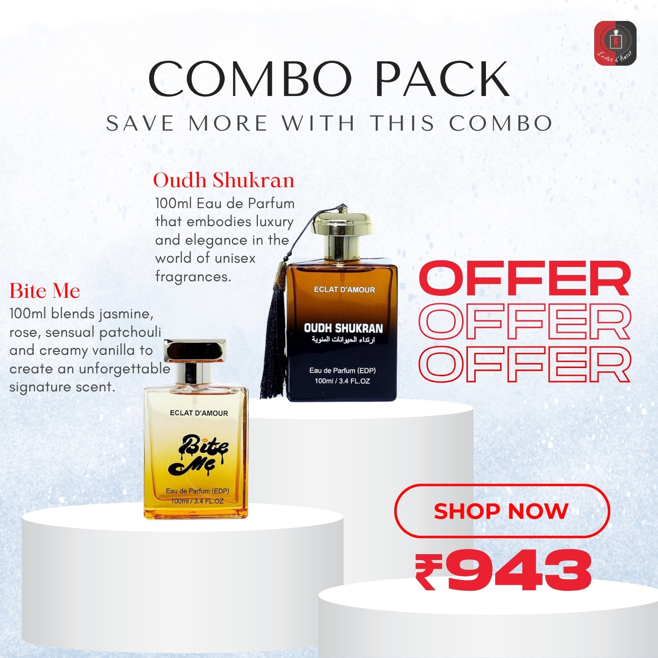 Bite Me + Oudh Shukran (2 x 100ml) – Long‑Lasting Unisex