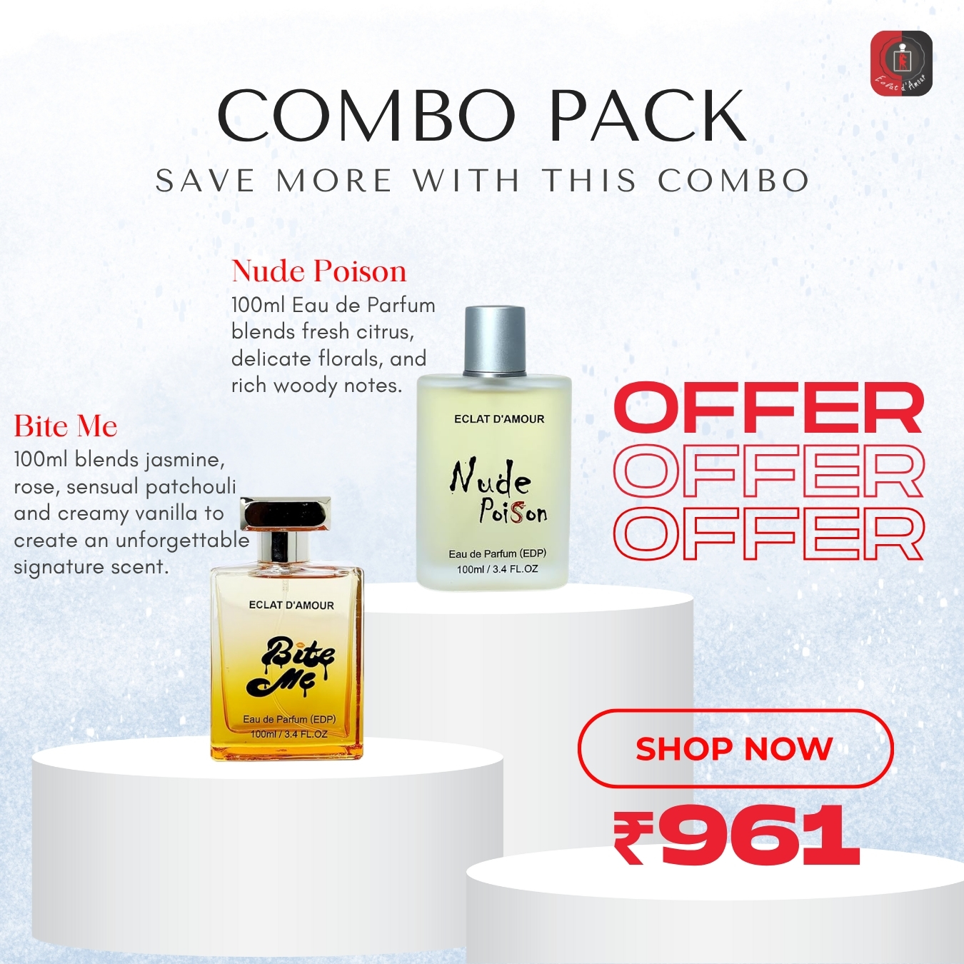 Nude Poison + Bite Me (2 x 100ml) – Long‑Lasting Unisex