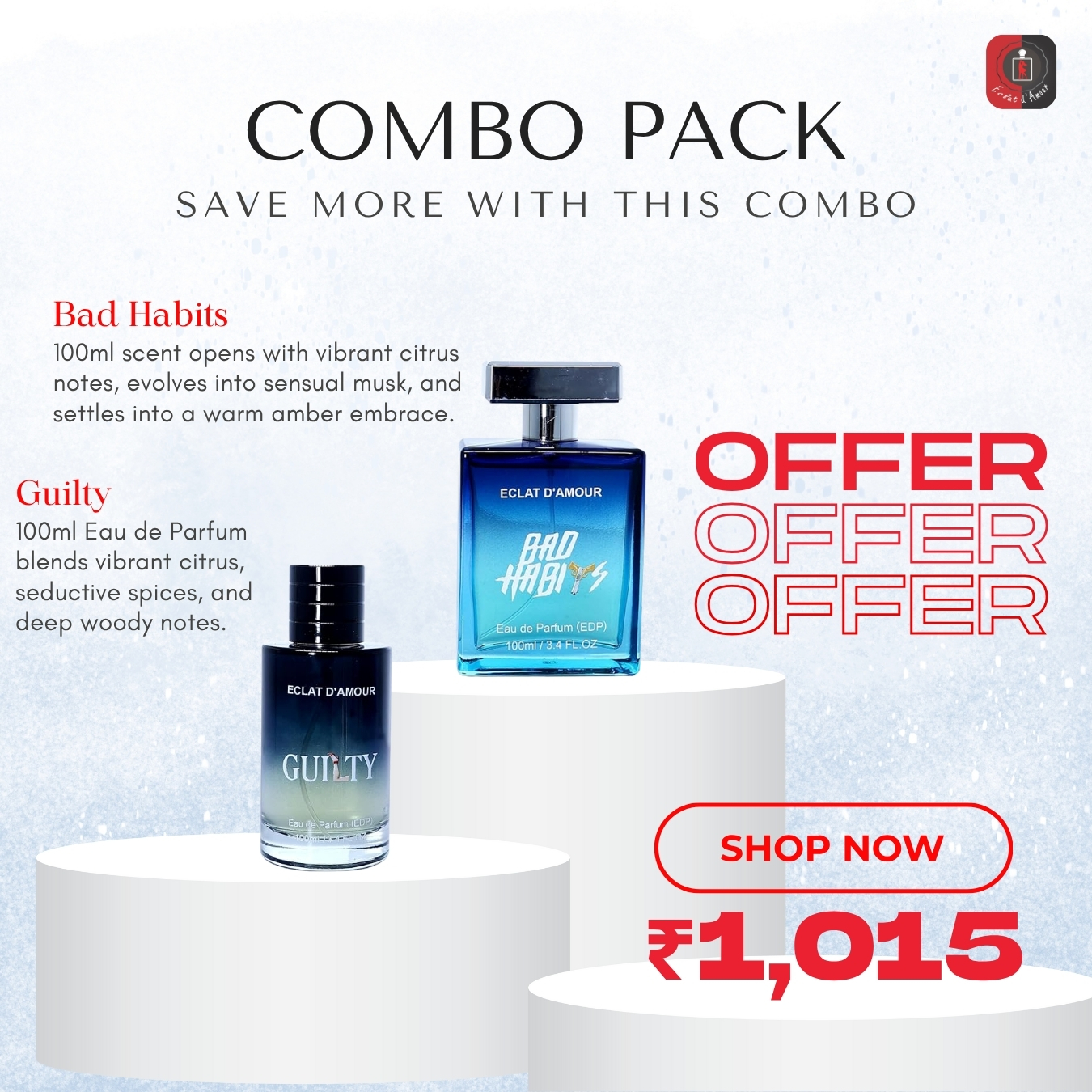 Bad Habits + Guilty (2 x 100ml) – Long‑Lasting Unisex